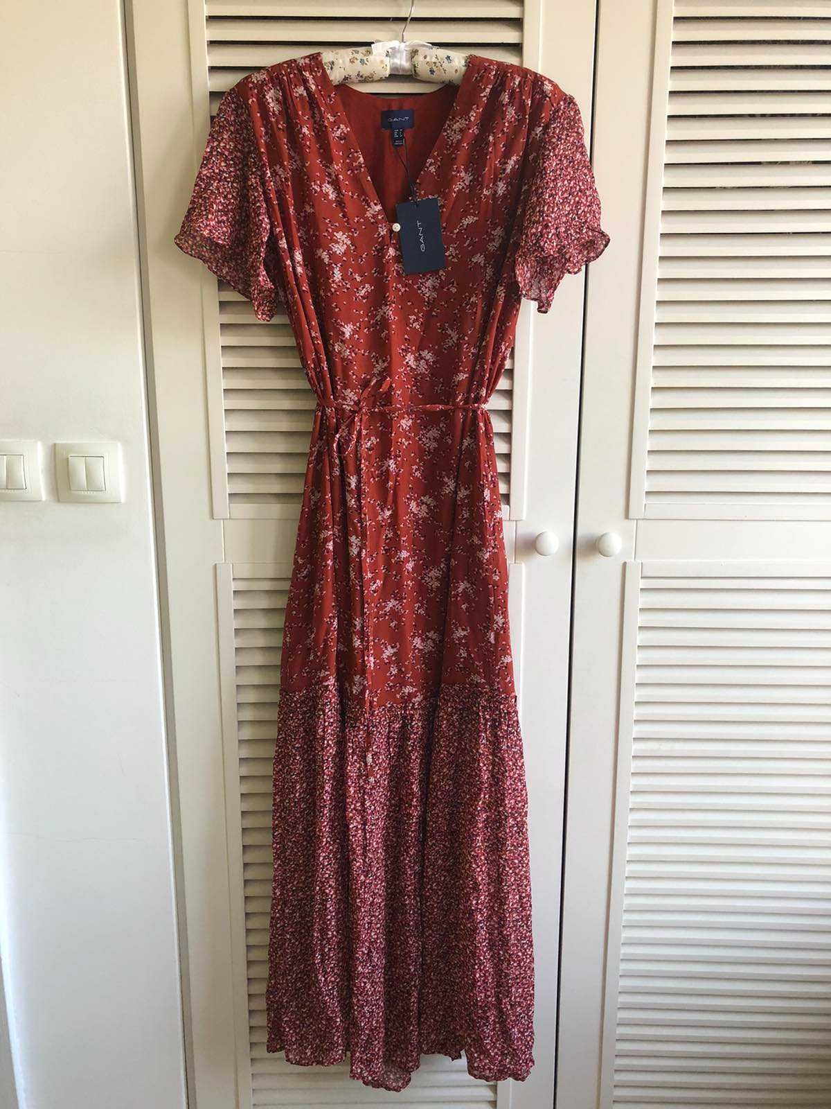 НОВА дълга рокля от шифон на Gant, размер 34
