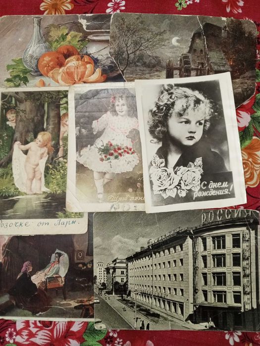Открытки советского времени  с 1935 по 1950 годов - 7 шт