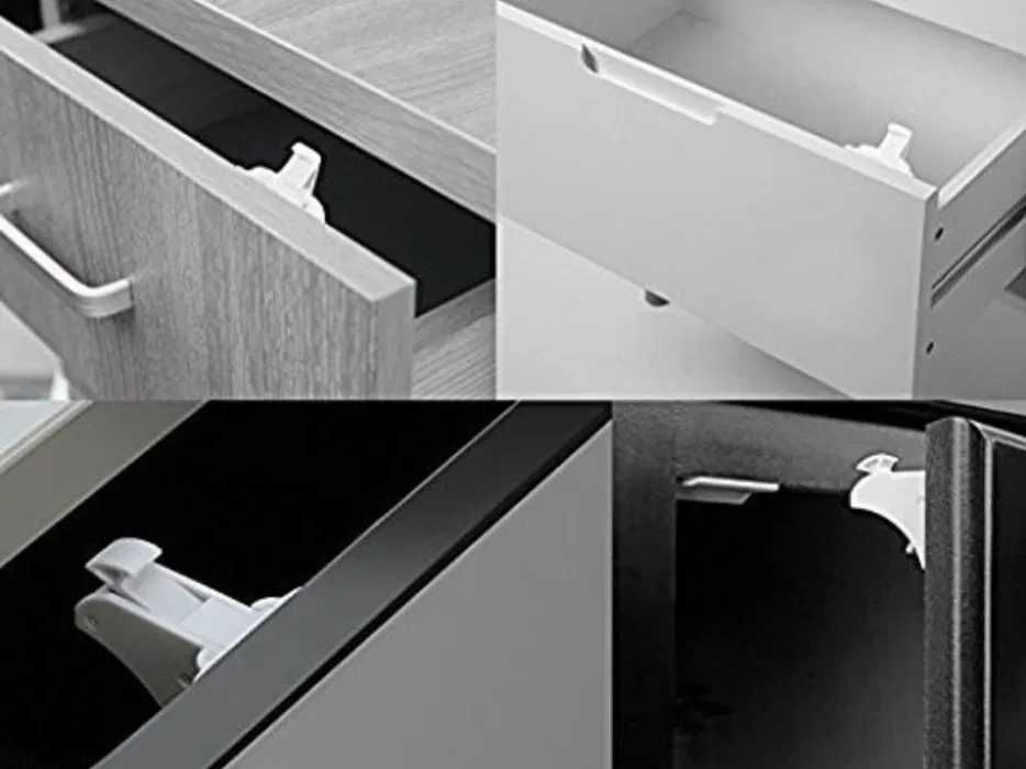 4 Blocatoare/Incuietori pentru Dulap sau sertar cu Magnet pentru copii