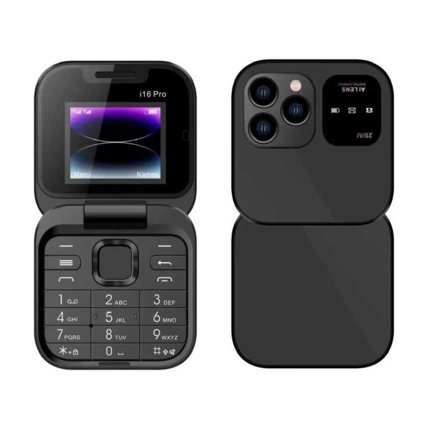 Telefon pliabil i16Pro, Copii, Inregistrare Apel, FM, Dual SIM