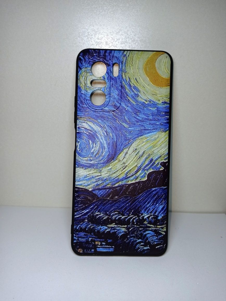 Чехол на Xiaomi Poco F3 новый с изображением Звёздной ночи Ван Гога.