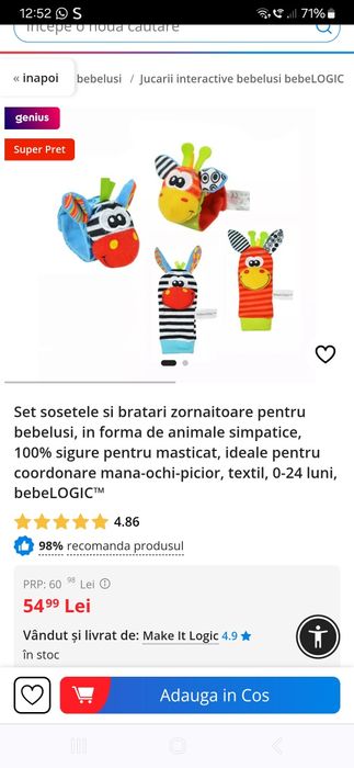 Set sosete și bratari zornăitoare pt bebelusi