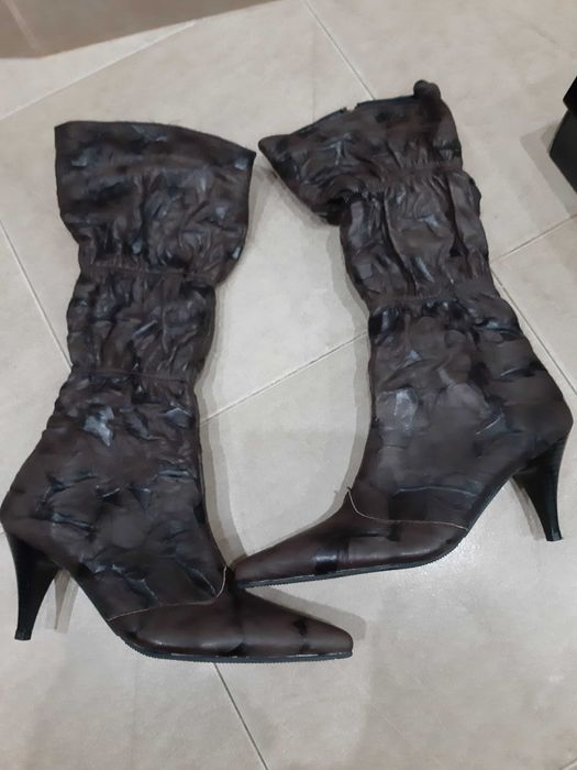 Ботуши Естествена Кожа "Ingiliz Shoes"с намачкан ефект!НОВИ! №36
