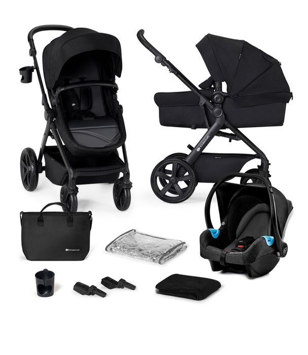 Carucior 3in1 KINDERKRAFT A-Tour KSATOU00BLK3, 5 puncte, 0 luni+,