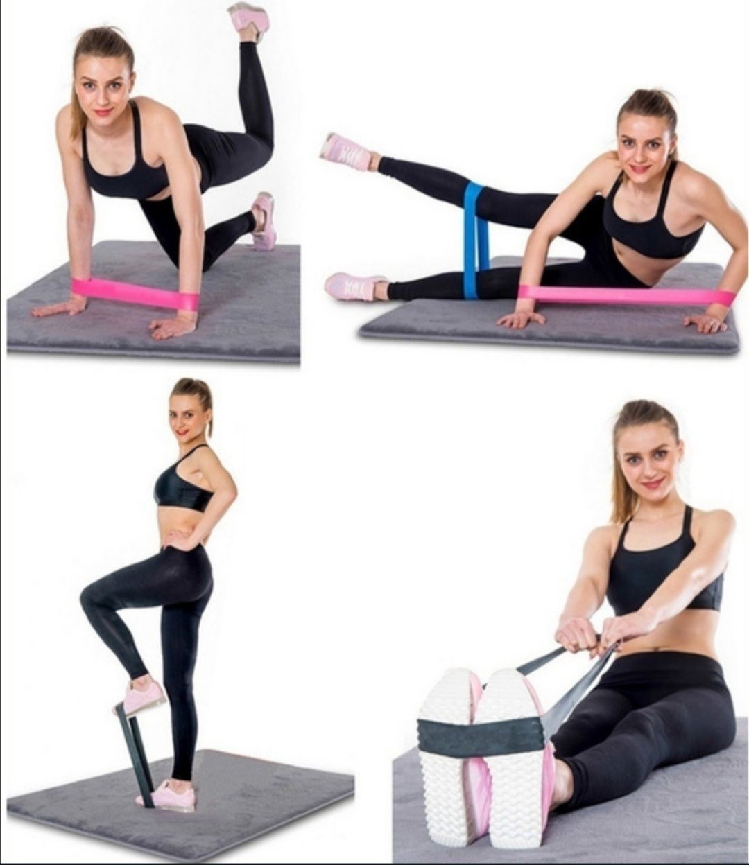Set 5 benzi cauciuc elastice fitness yoga