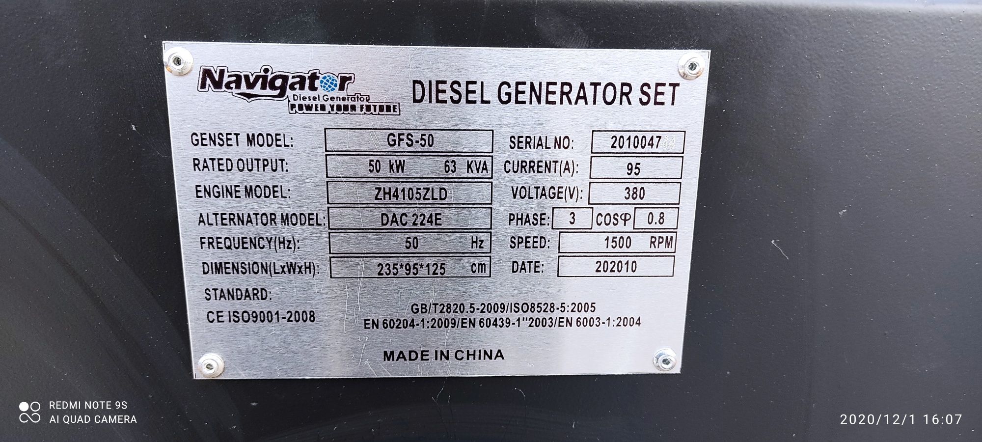 Dizel Generator Navigator Brend 50 kw