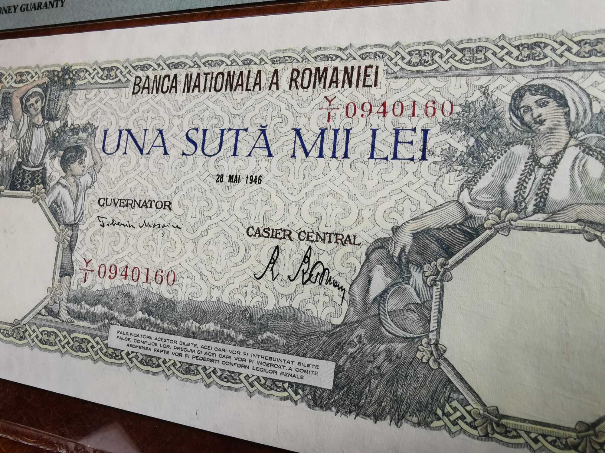 Bancnota 100.000 lei 1946, grad PMG 58