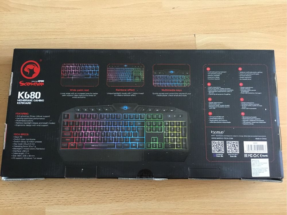 Tastatura iluminată pt gaming Scorpion K680