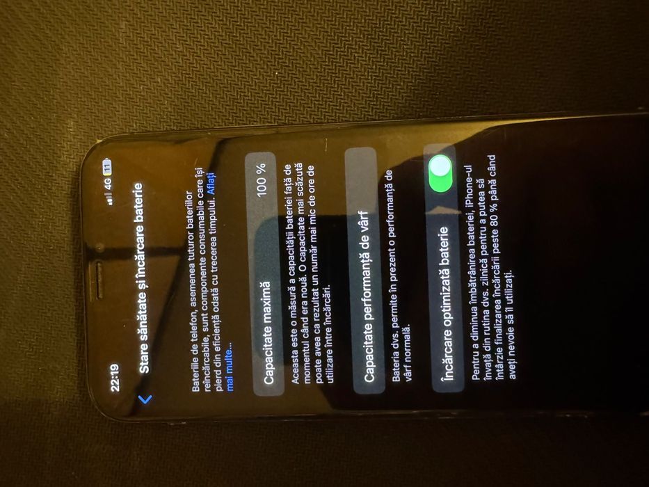 Iphone x negru 64gb baterie 100%