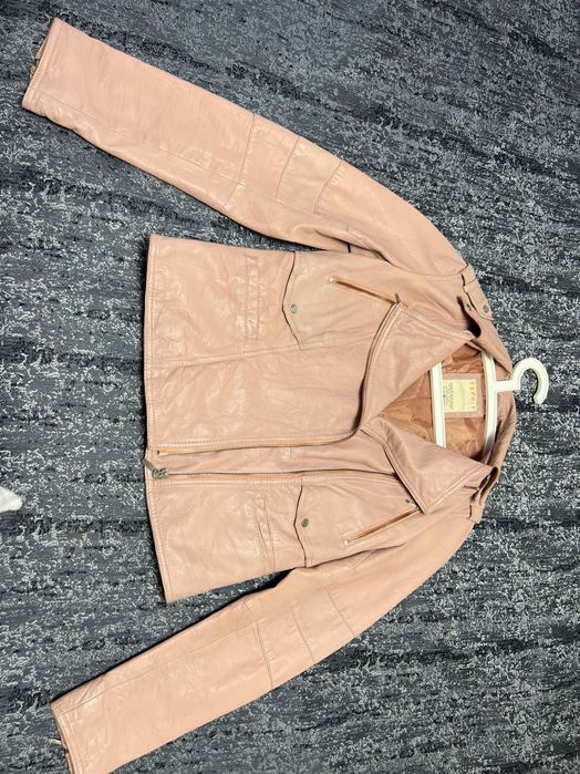 Geacă de piele Esprit, culoare roz, mărimea S