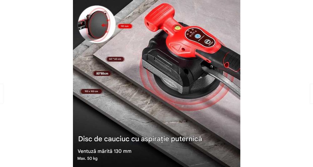 Vibrare, vibrator gresie ceramica 5 viteze, ventuza 130mm Nou ambalat!