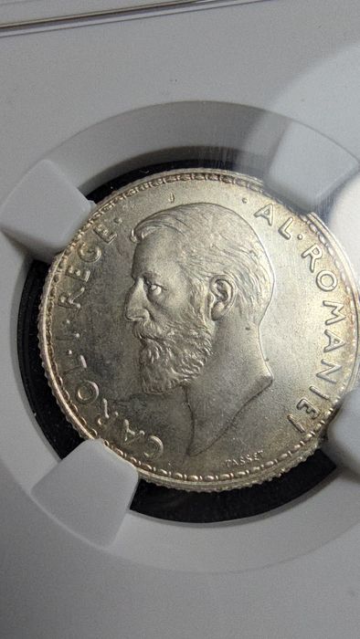 Moneda 1 leu 1914 MS65 eroare