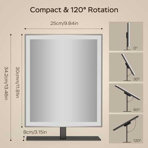 Ново Холивудско LED грим огледало 12 инча 3 цвята регулируема светлина