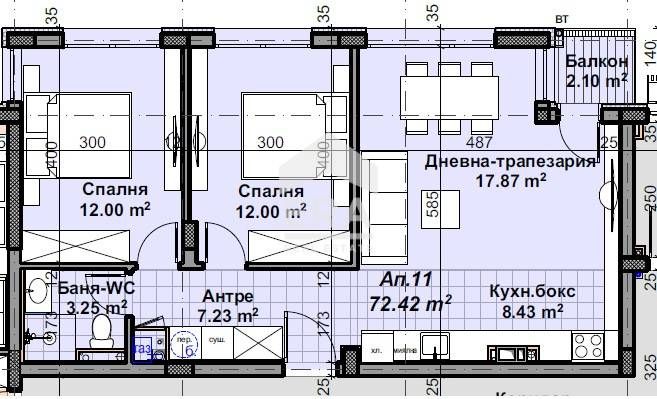 Продава се Тристаен апартамент в София, м-т Гърдова глава - 82 кв.м за 2168 €/кв.м - Снимка #2