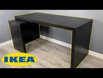 IKEA MALM - Бюро с подвижен плот, черно