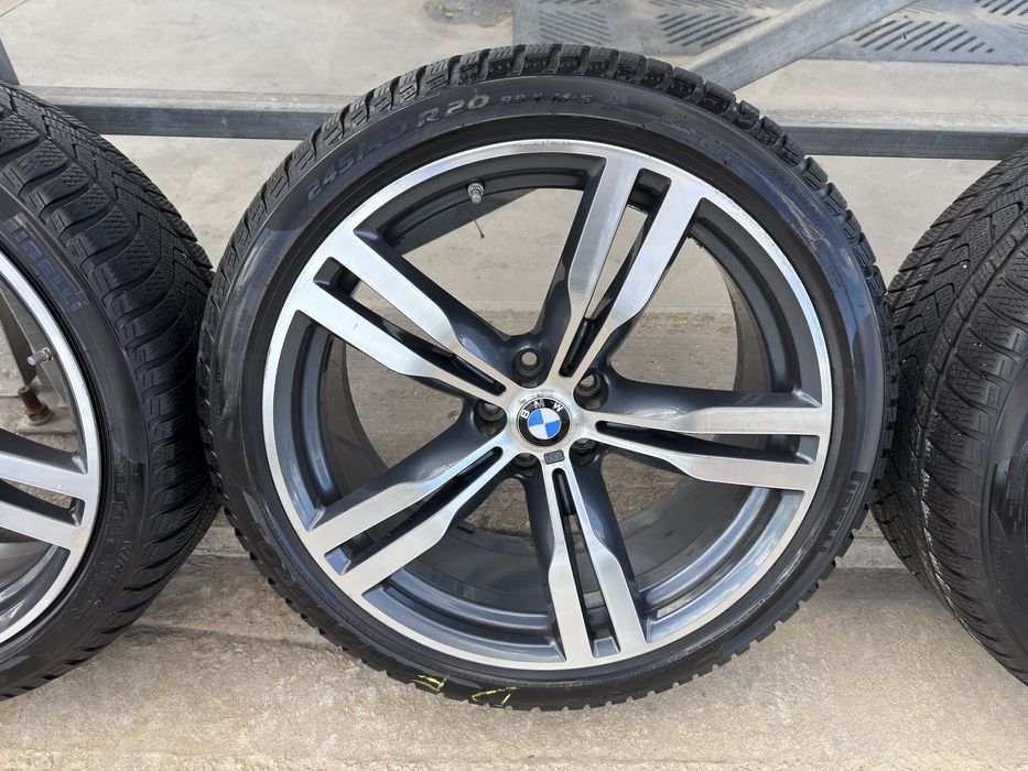 Set roti complet jante originale M + anvelope iarna pt Bmw g11 seria 7