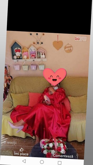 Rochie de seara,lunga cloș, , culoare roșu passion(culoarea sângelui)