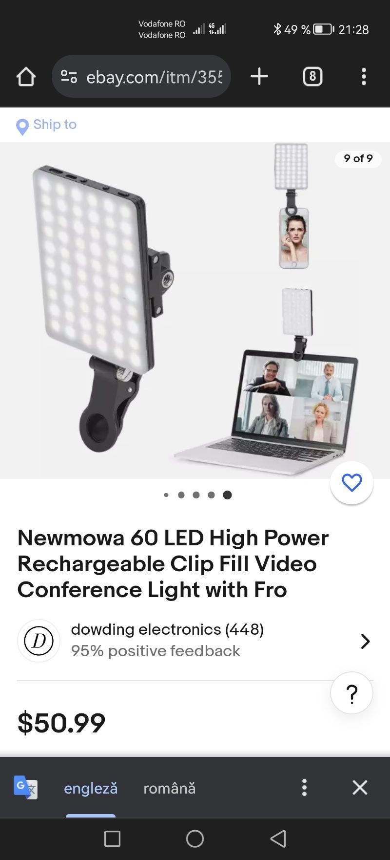 Lampa Selfie TikTok MakeUP 60 LED Newmowa Intensitate Reglabila