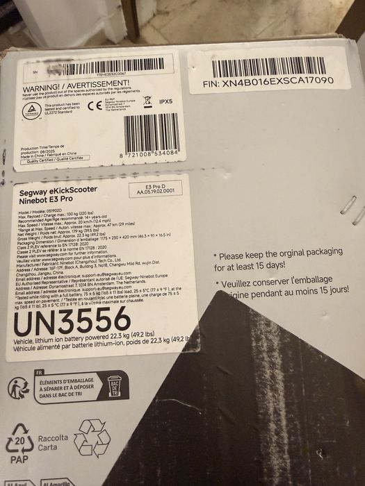 Trotineta electrica noua sigilata segway ninebot e3 pro