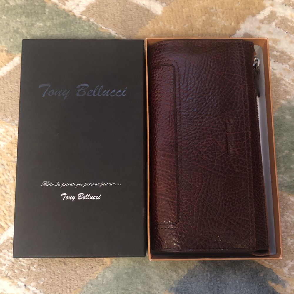 Мужское портмоне из натуральной кожи Tony Belucci подарок на Новый Год