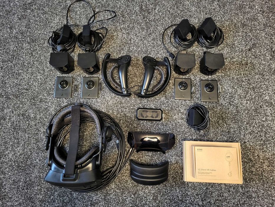 Set VR Valve Index, 2 x Base Station Noi, Ventilator Cască, Scripeți