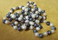 Colier perle alb / negru