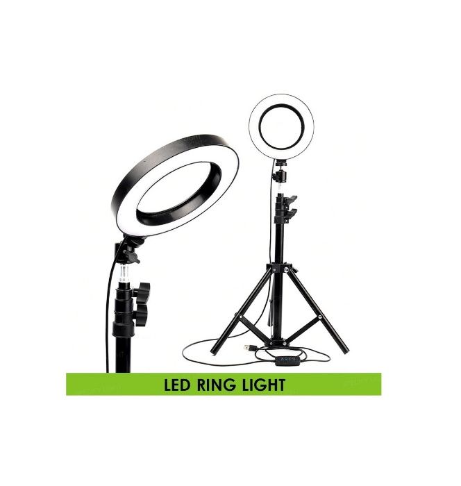 Lampa LED video 16cm cu stativ ring light stand youtube vlog make-up