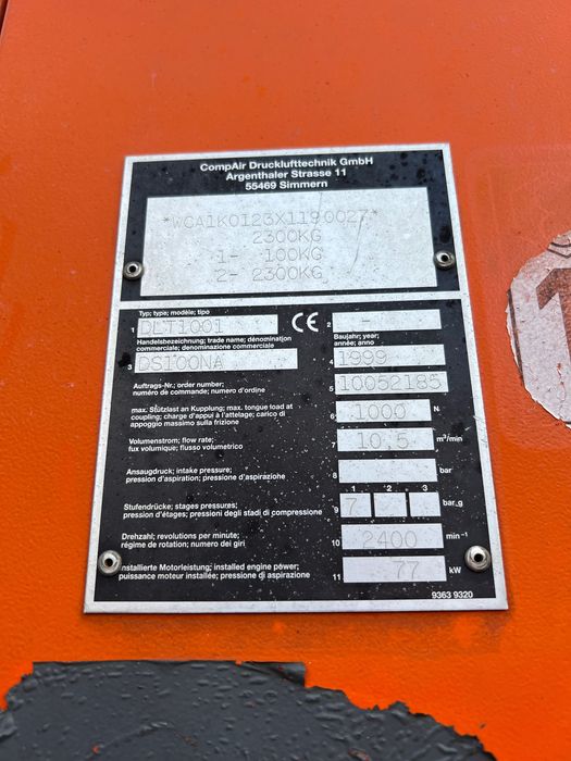 Motocompresor 10.5mc/min Mannesamann compair ds100