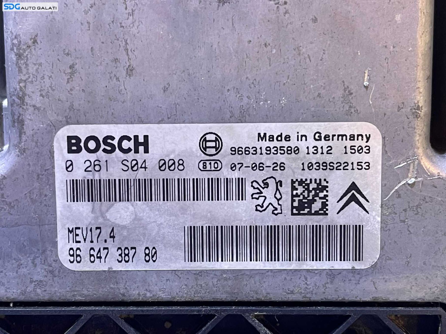 ECU Calculator Motor Peugeot 207 1.6 VTi 2006 - 2015 Cod 0261S04008 9663193580