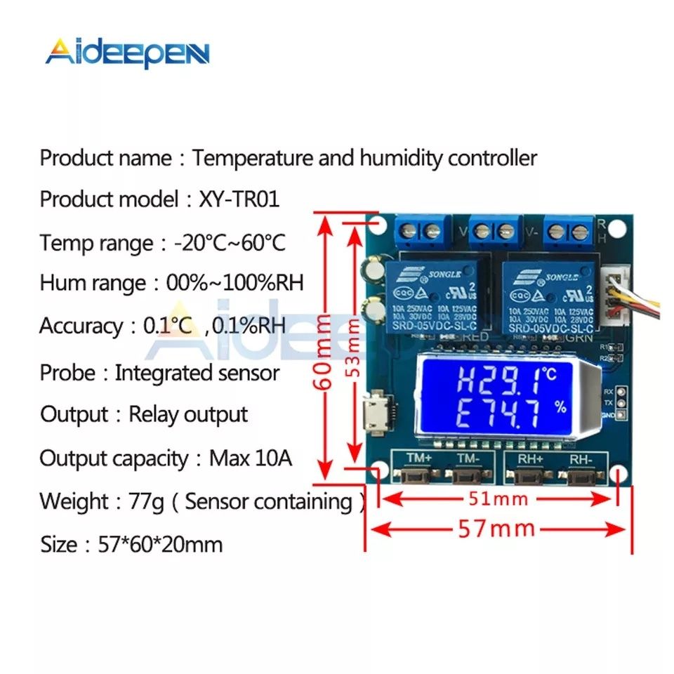 Регулятор температуры и влажности XY-TR01