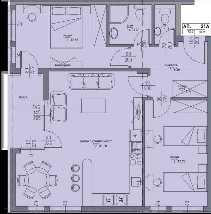 Продава се Тристаен апартамент в София, Малинова долина - 105 кв.м за 1715 €/кв.м - Снимка #2