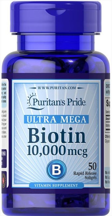 Витамин красоты Biotin 10000 mcg 100капсул от Puritans Pride из США
