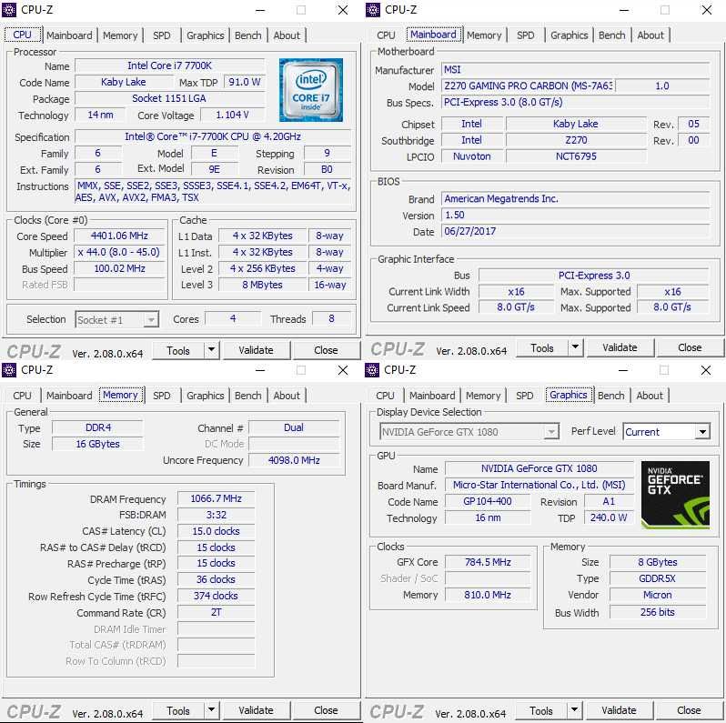 PC Gaming i7 7700k + Nvidia 1080 Gaming X 16GB DDR4 2133Mhz SSD 970