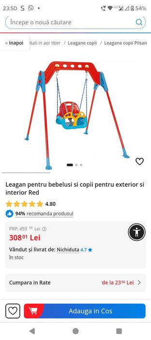 Leagăn de copii Pilsan cu suport