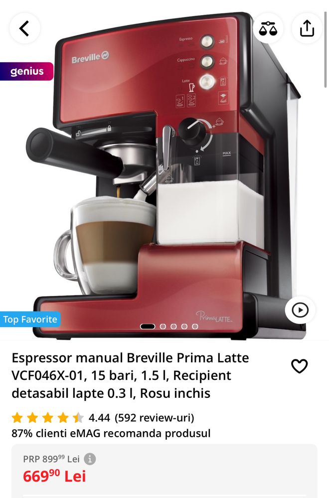 Espressor Breville Prima Latte