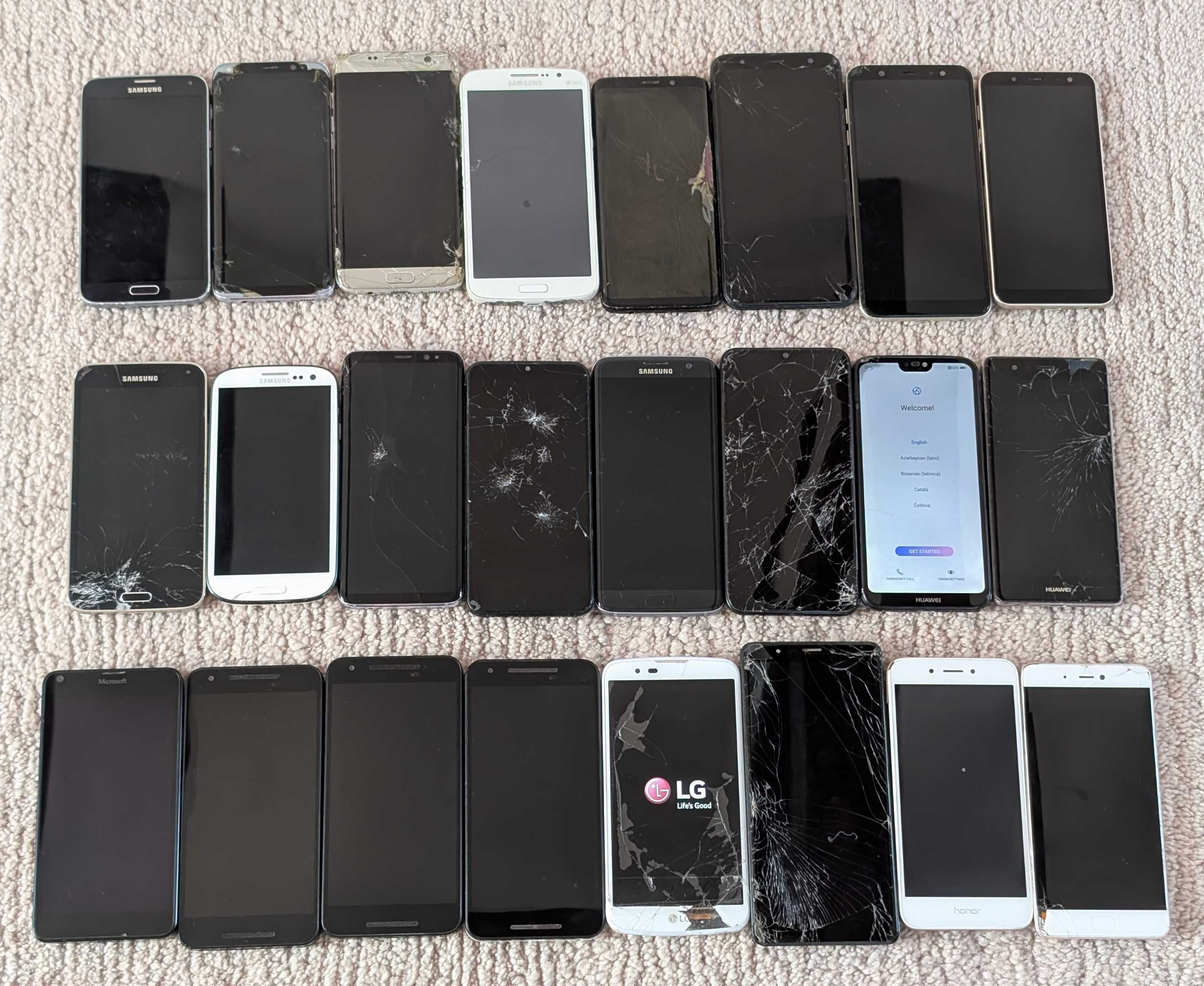 Telefoane DEFECTE pt piese Samsung, Honor, Huawei, LG, Xiaomi