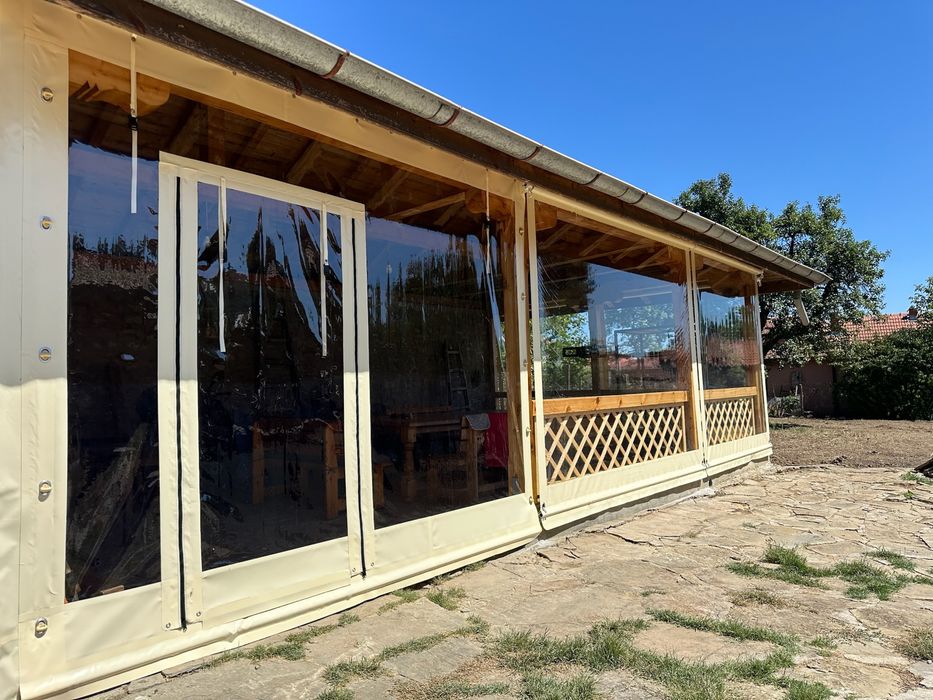 Ветроупорни завеси тенти кристал PVC винил ветробрани прегради найлони