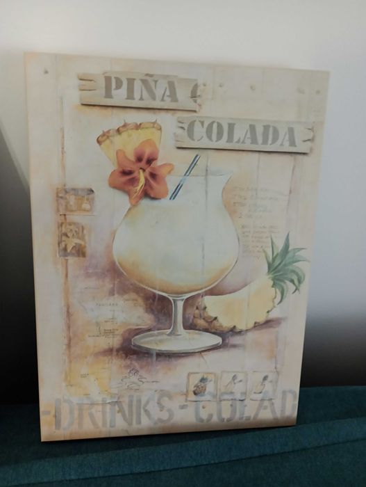 Set 2 tablouri pe lemn cu retete originale de cocktailuri - 60 Ron