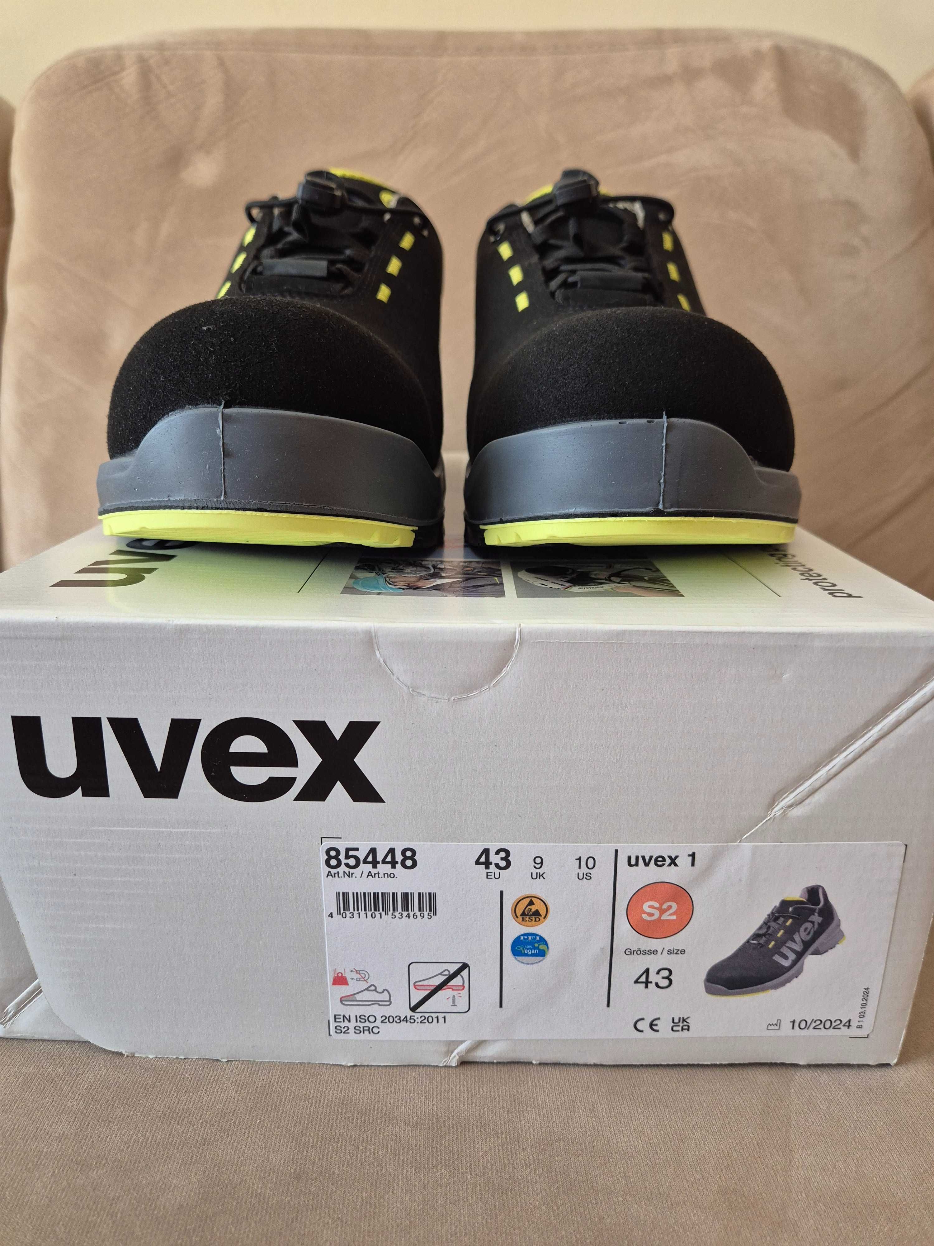 Работни обувки UVEX 1 85448, S2, SRC, ESD, размер 43