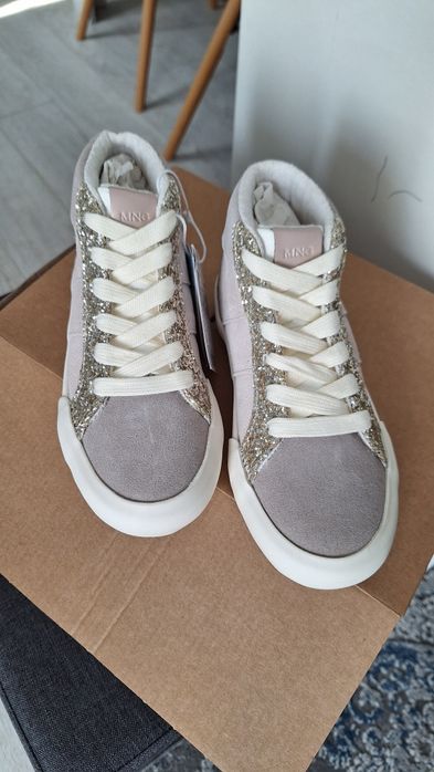 Кожени обувки MANGO, 31 номер