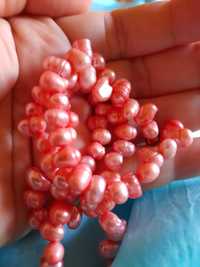 Colier margele perle de cultura roz, 7x5 mm, lungime 48 cm