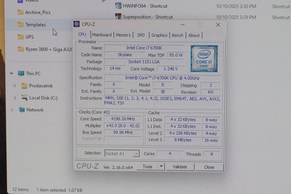 [LGA 1151 v1]  Процесор, CPU Intel Core i7 6700k - 4c/8t, 4,20GHz, 95w