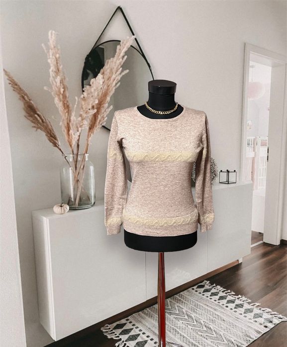 Pulover moale crem XS-S