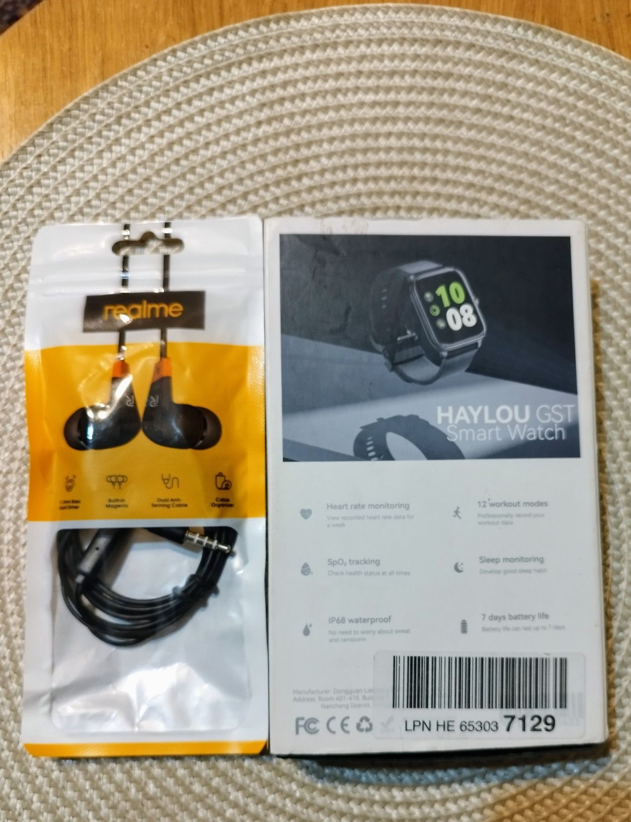 Smartwatch Haylou + caști  Realme ( Xiaomi)