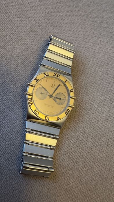 Omega Constellation chronograph 198.0142  bezel aur 18K