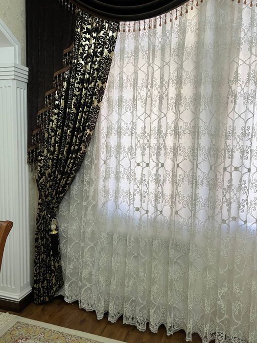 Turkiya matosidan tikilgan parda sotiladi tyuldan tashqari