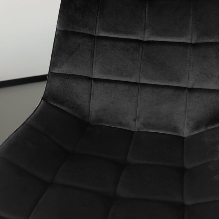 Set 4 scaune pentru bucatarie, tapiterie catifea, negru, 40x46x83cm