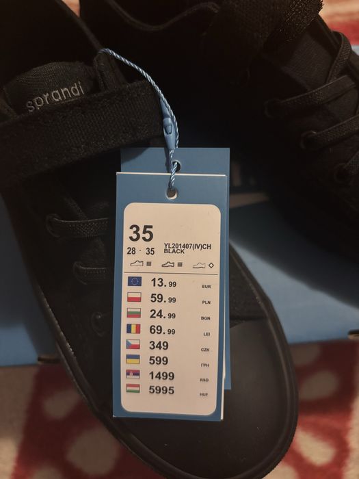 Pantofi sport casual negri Sprandi, mărimea 35, noi