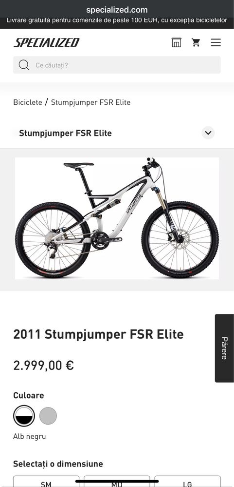 Vand bicicleta Stumpjumper FSR Elite