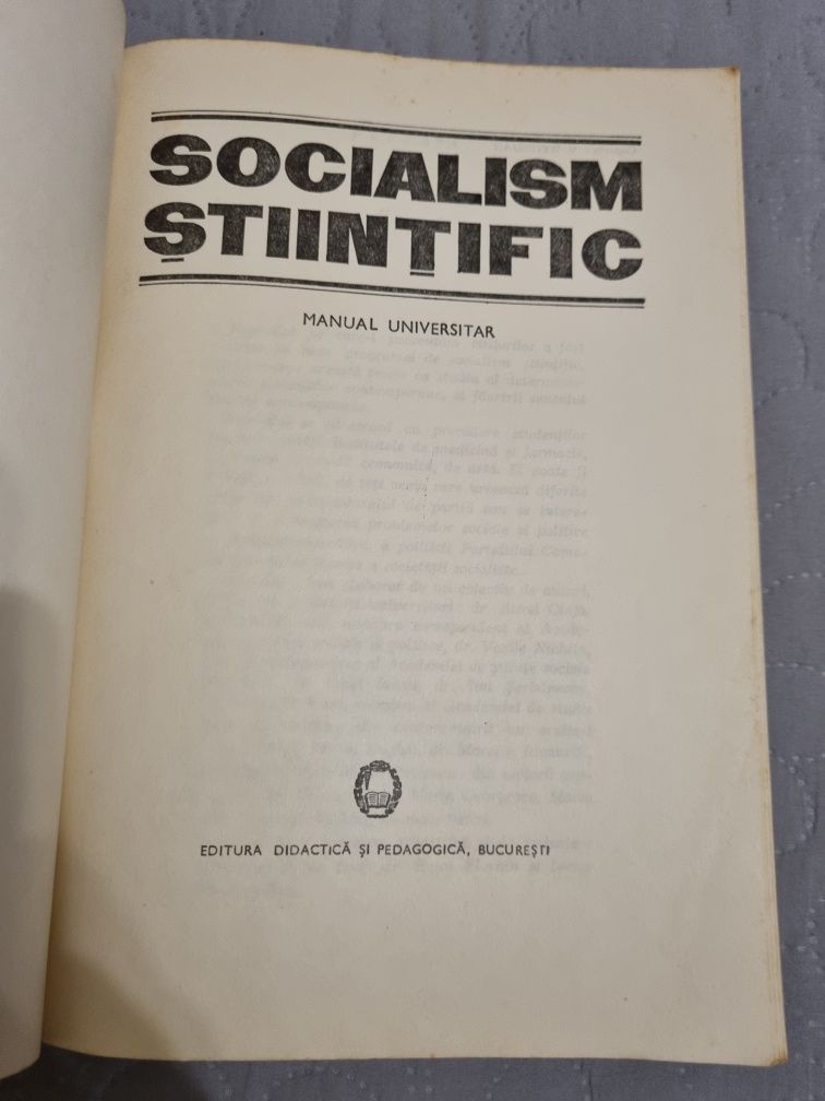 Socialism stiintific, Manual universitar, București 1973.